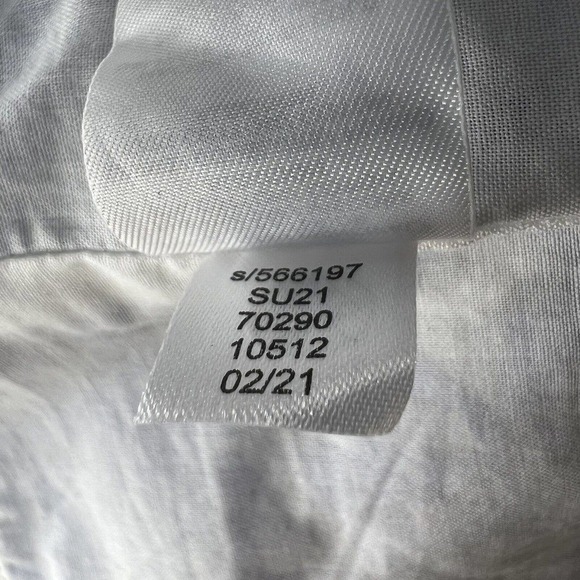 Ann Taylor Petite White & Blue Floral Off the Shoulder 3/4 Sleeve Flowy Top LP - Picture 11 of 11